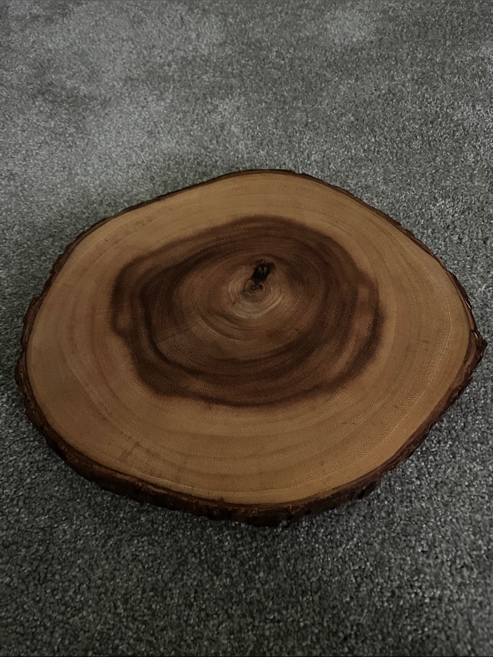 Crate&Barrel Rustic Wood Slice Platter - Brown